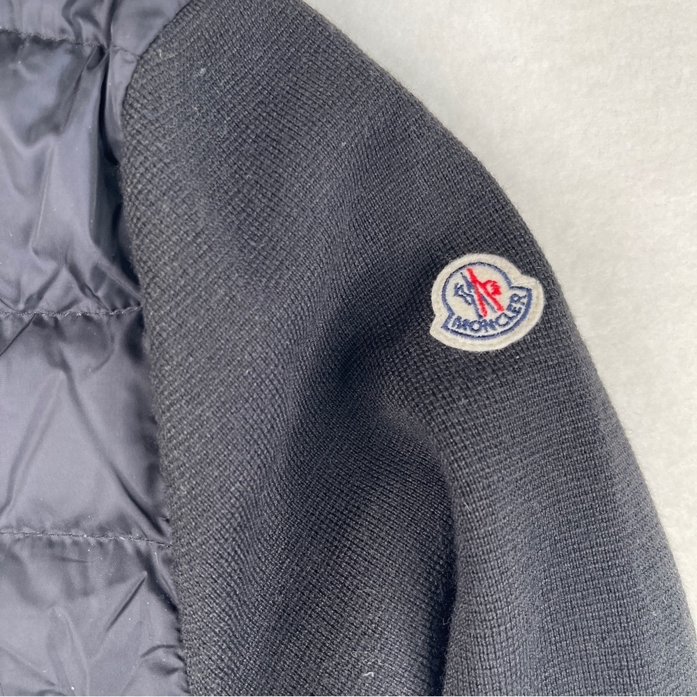 Moncler Maglione Tricot Cardigan Puffer Down Hybrid Jacket Black Size Large - Picture 5 of 17